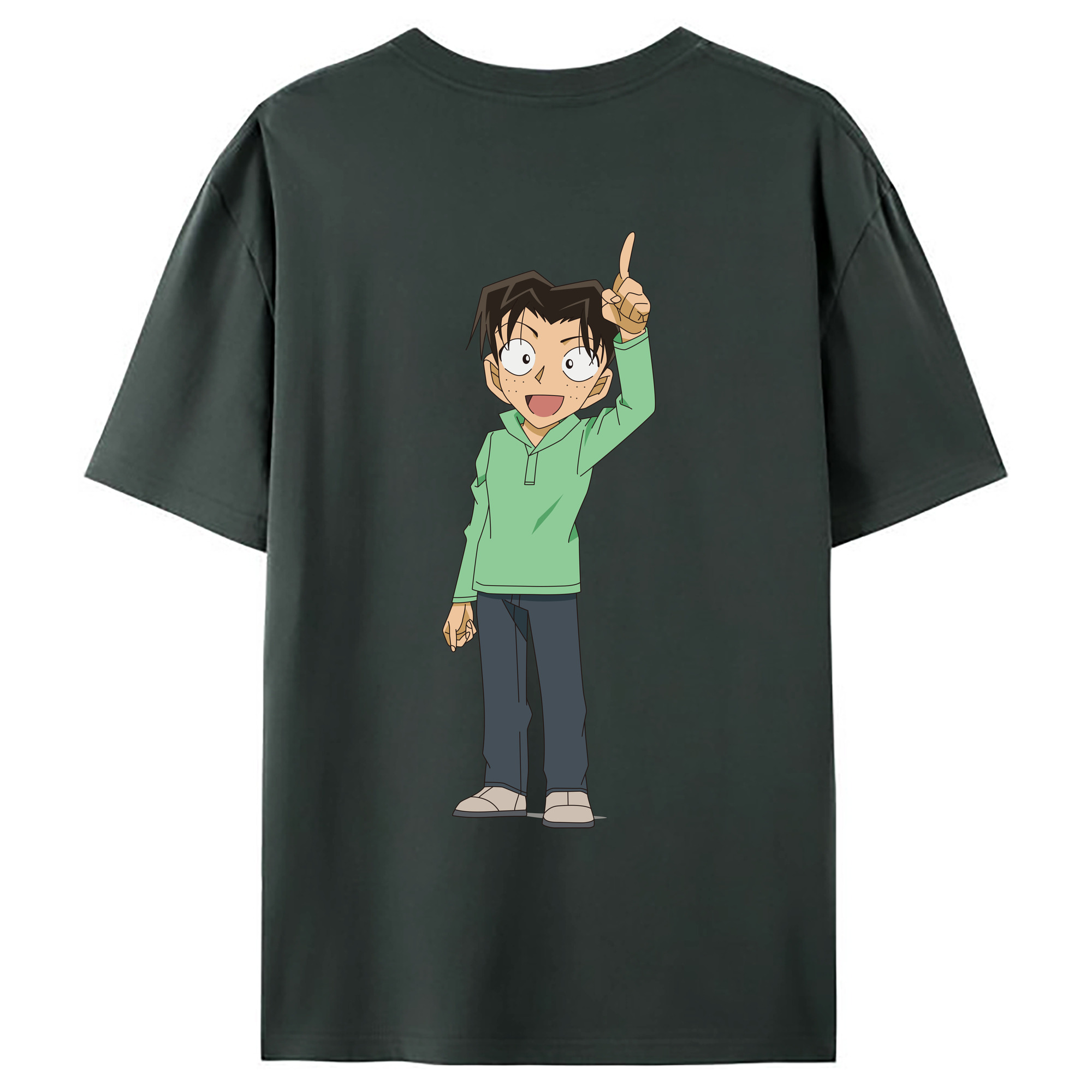 （画像用） 名探偵コナン 円谷 光彦 つぶらや みつひこ Detective Conan Mitch Tennyson 綿100％ メンズ半袖Tシャツ（バックプリント） 通気性